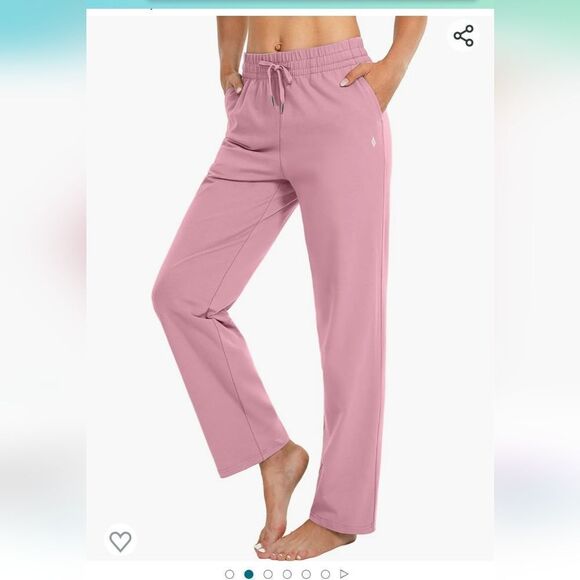 SANTINY Women's Cotton Sweatpants Yoga Lounge Casual Pants Open Bottom Sweat xxl - Picture 2 of 4